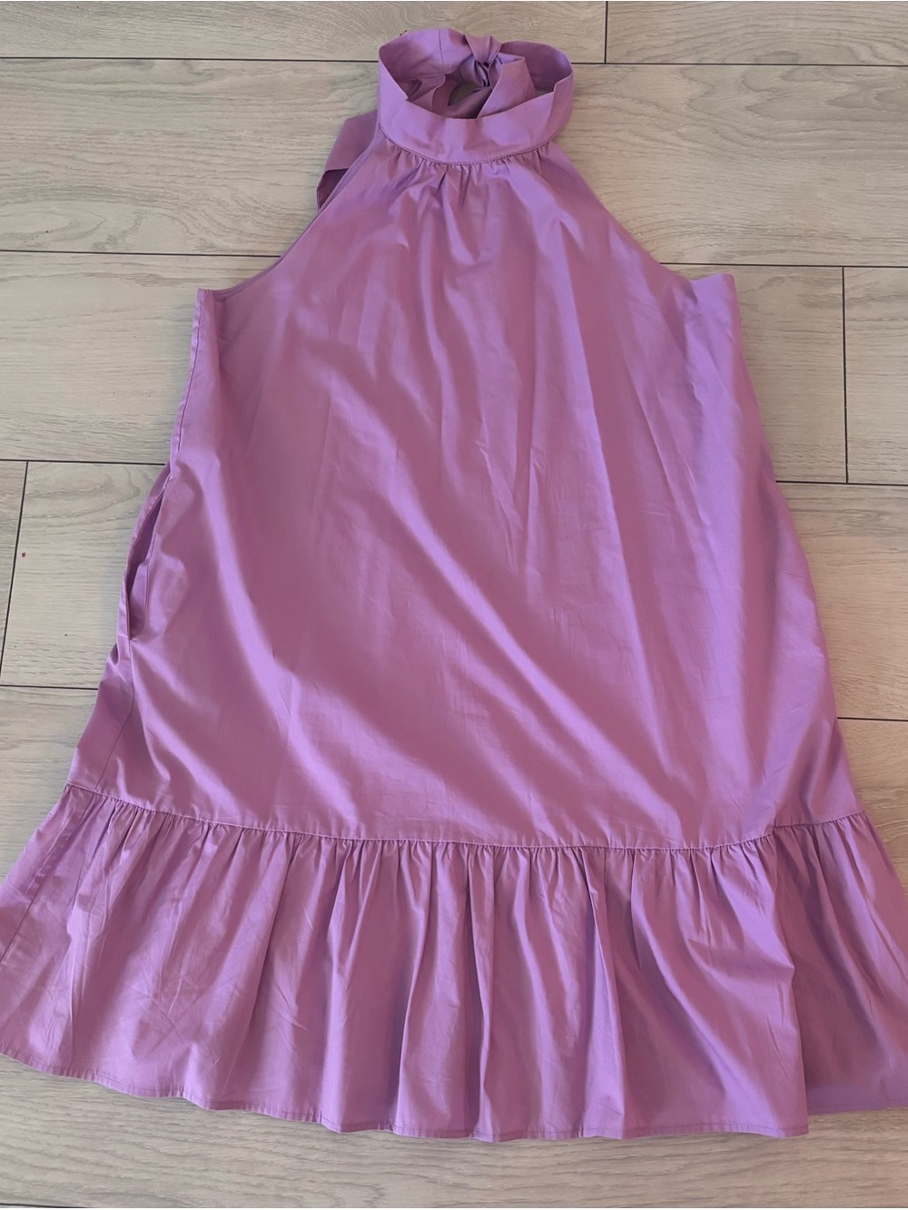Halter Ruffle-Hem Mini Dress — lavender - Picture 2 of 4